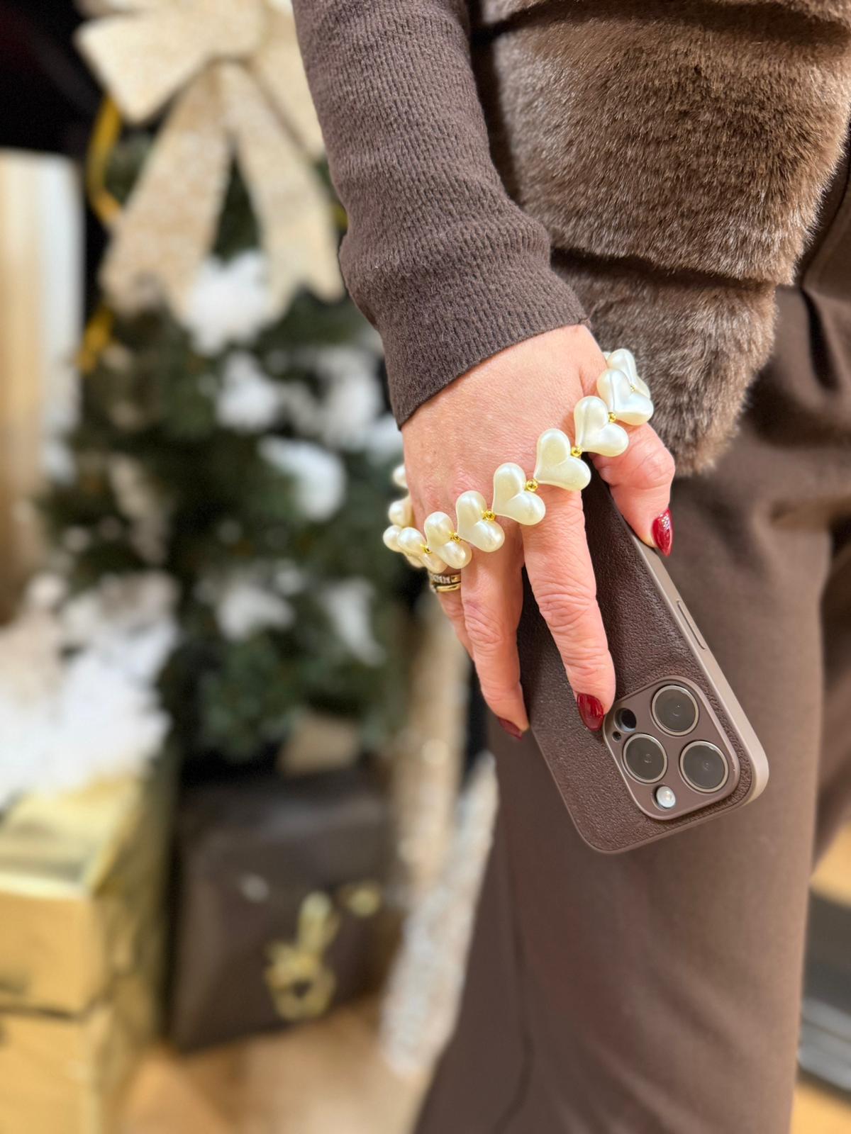 Telefooncord - Heart Parel White