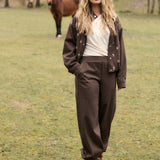 Tramontana - Tweed broek Sequins Coffee