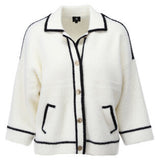 K-design - B846 Cardigan met knopen ecru 