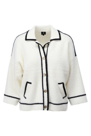 K-design - B846 Cardigan met knopen ecru 