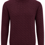 Heren Sweater - Kabel motief Bordeaux 