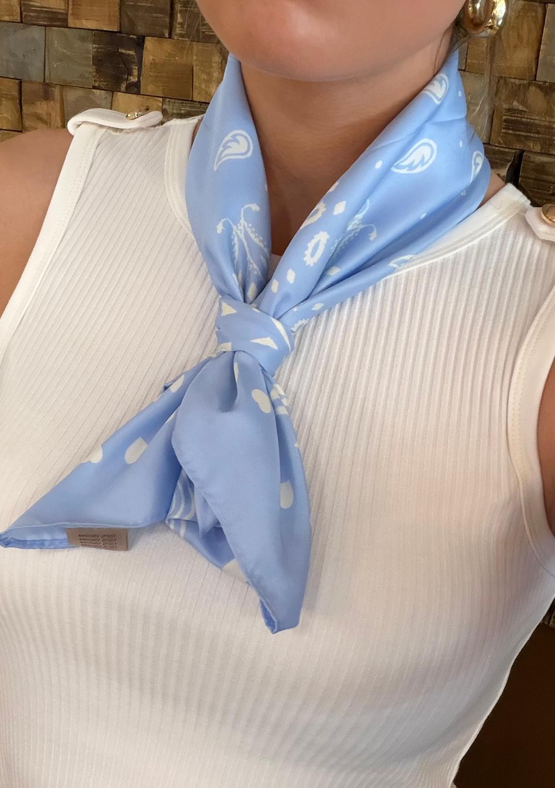 Nek Sjaaltje - Joelle Zijden Licht Blauw