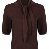 Tramontana - Short Sleeve Jumper Shawl Bruin