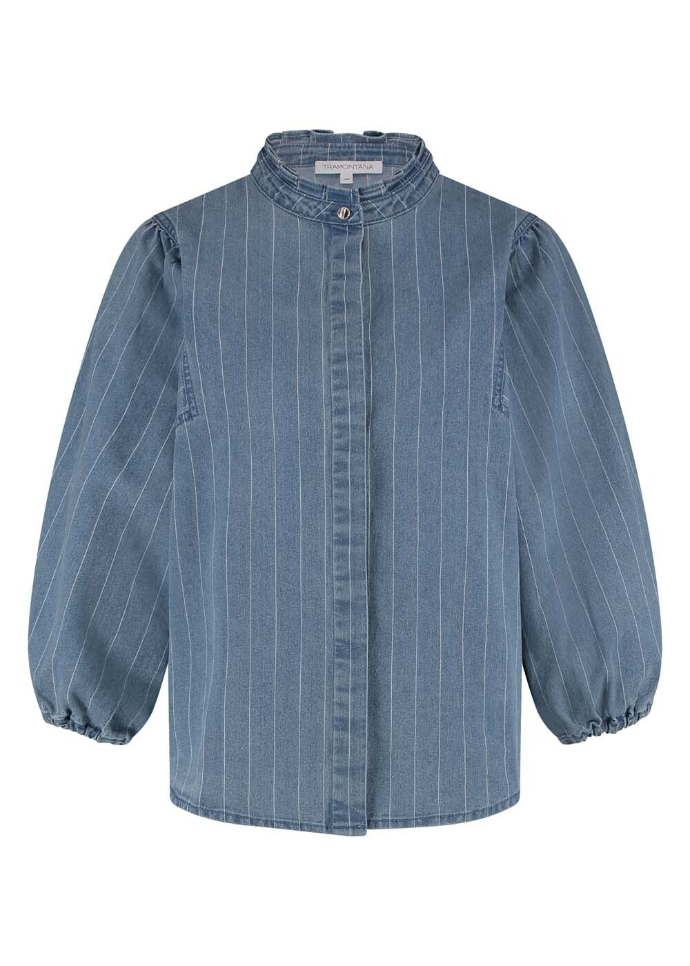 Tramontana - Pinstripe Denim Blouse
