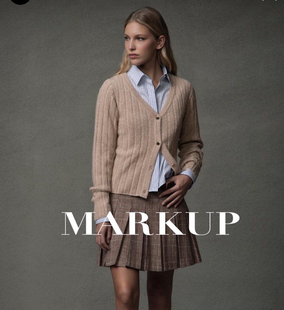 Mark Up - Cardigan Gold Sparkle lurex 