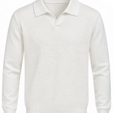 Heren - Longsleeve polo off white