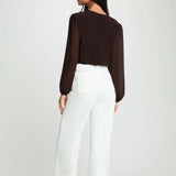 Morgan - Blouse top met Strik Bruin
