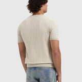 Pure Path - Drop-Needle Knit T-Shirt Sand