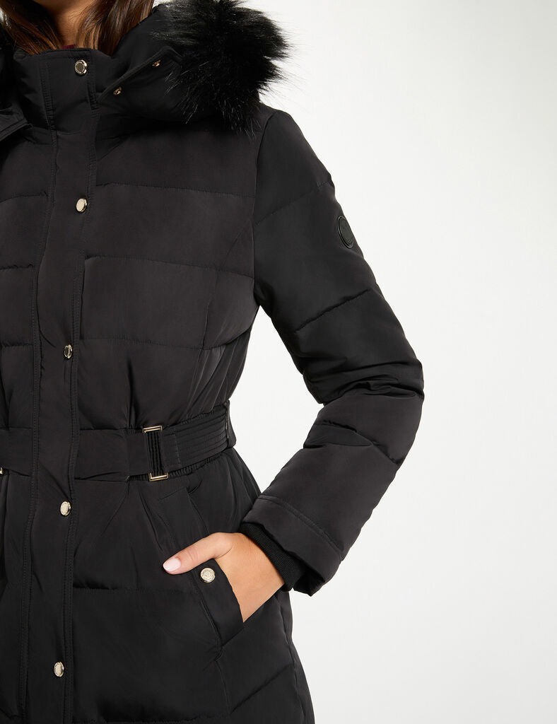 Morgan - Lange winterjas Gsari Zwart