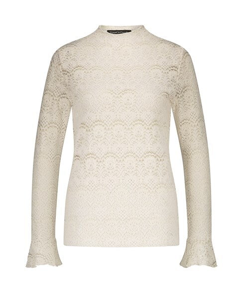Tramontana - Flared Sleeve Brushed Lace Top