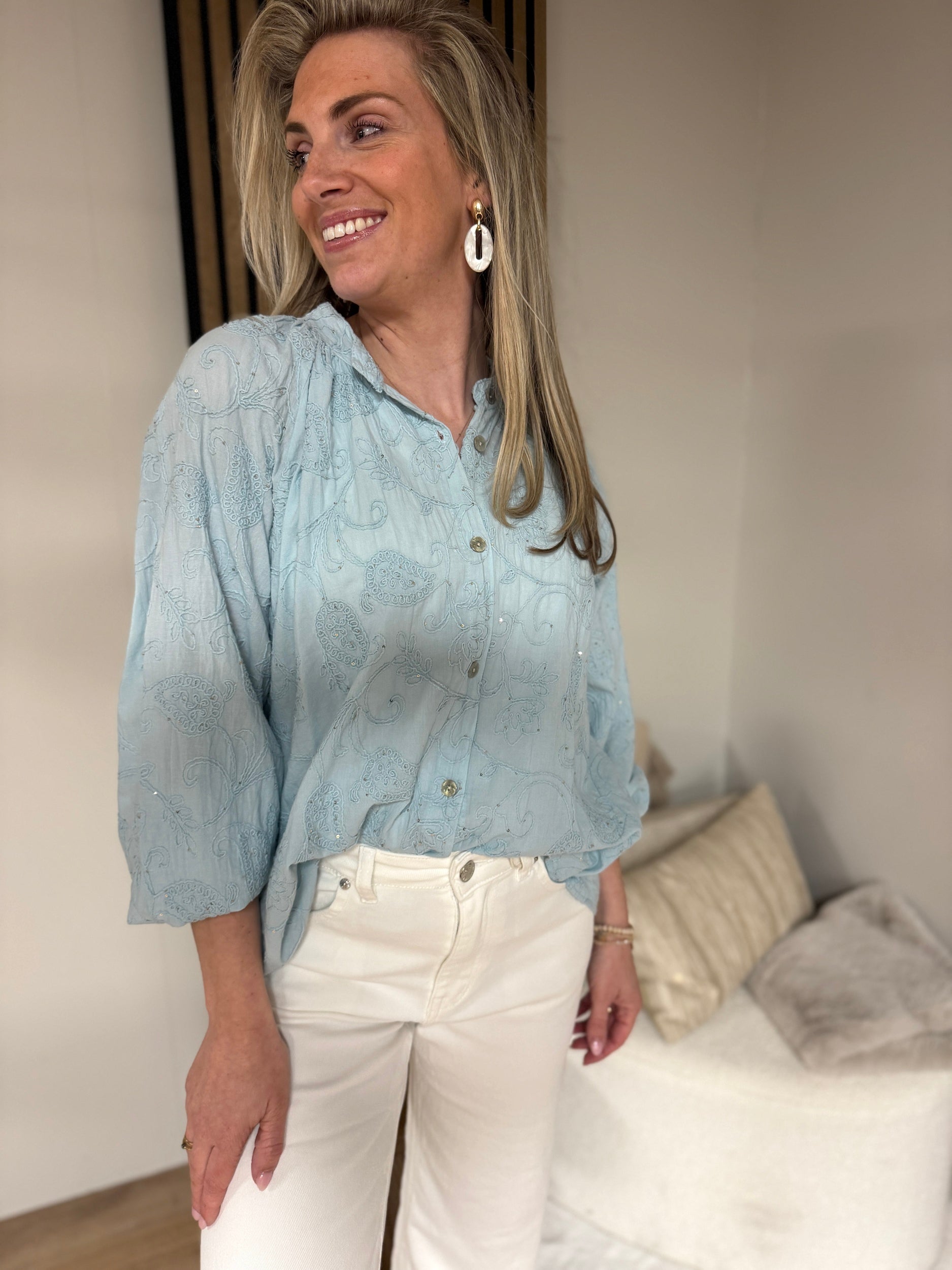 Blouse - Merel Sparkle Light Blue