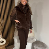 Bodywarmer  - Faux Fur Bruin