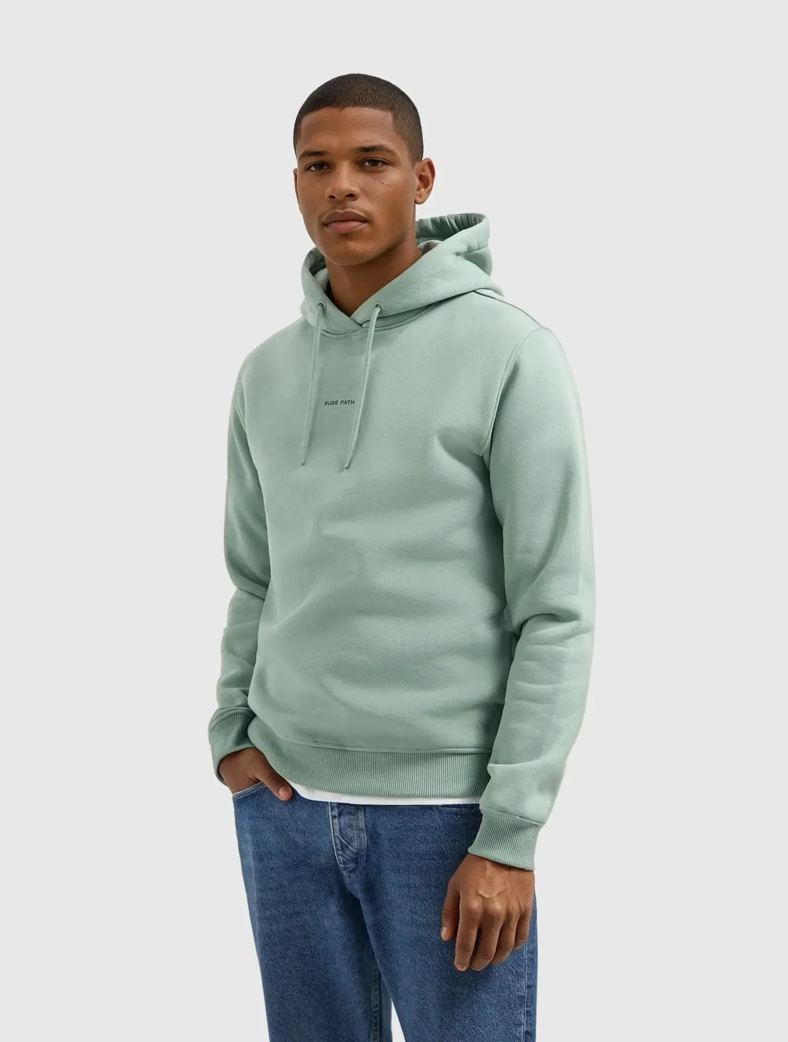 Pure Path - Essential Logo Hoodie Light Green