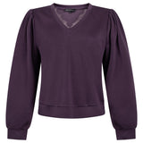 Tramontana - Sweater V hals met kant - Aubergine
