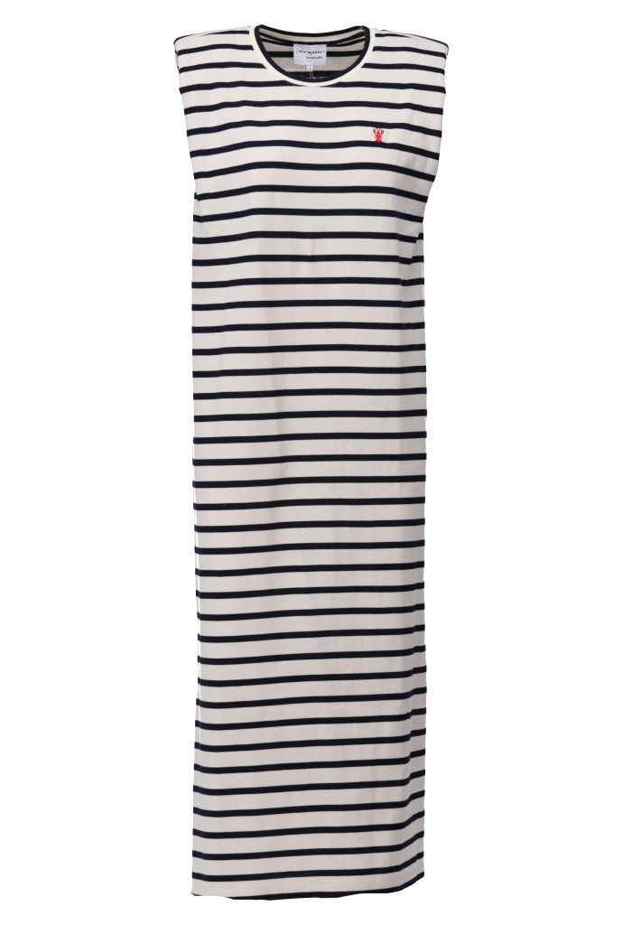 K Design - Gestreepte Mouwloze Midi Jurk C752L