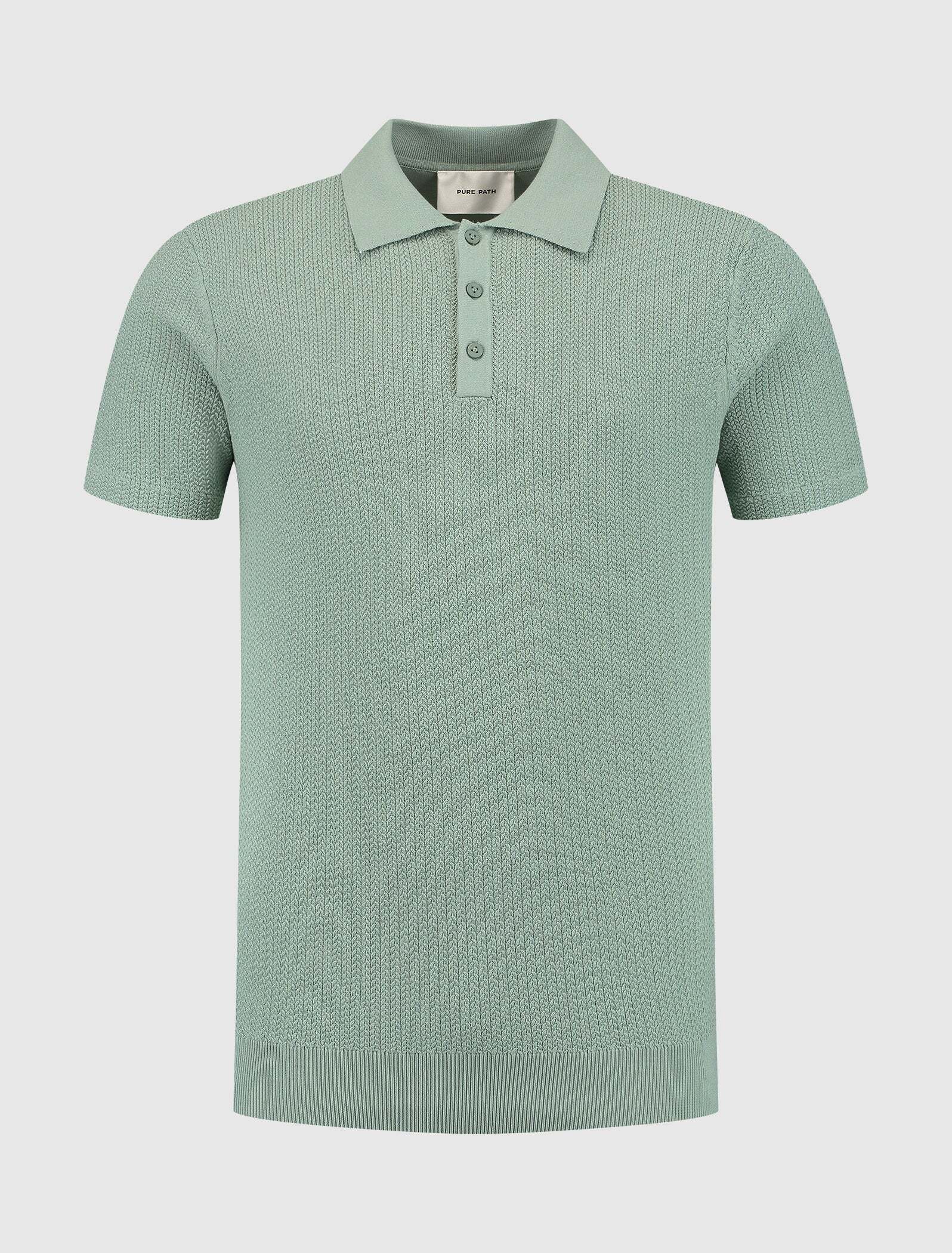 Pure Path - Braided Knitwear Polo - Green