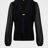 Morgan - Blouse met Strik Zwart