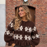 Vest - Noorse ruit chocolade bruin