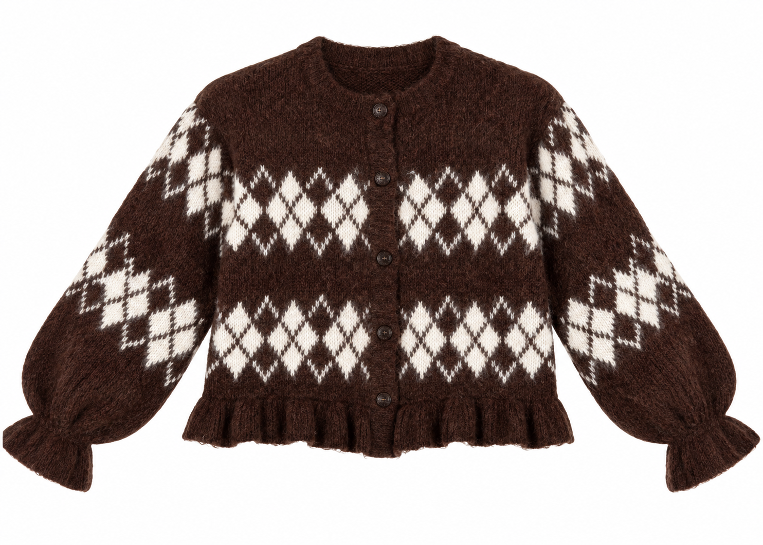 Vest - Noorse ruit chocolade bruin