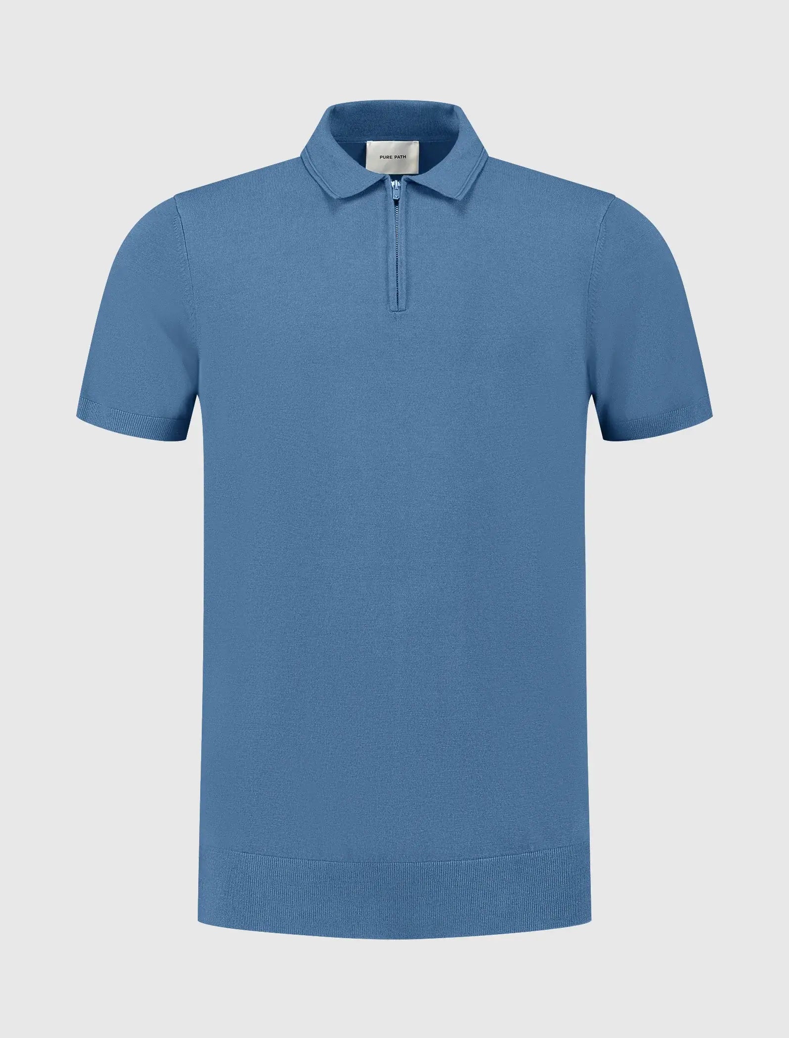 Pure Path - Half-Zip Knitwear Polo - Blue