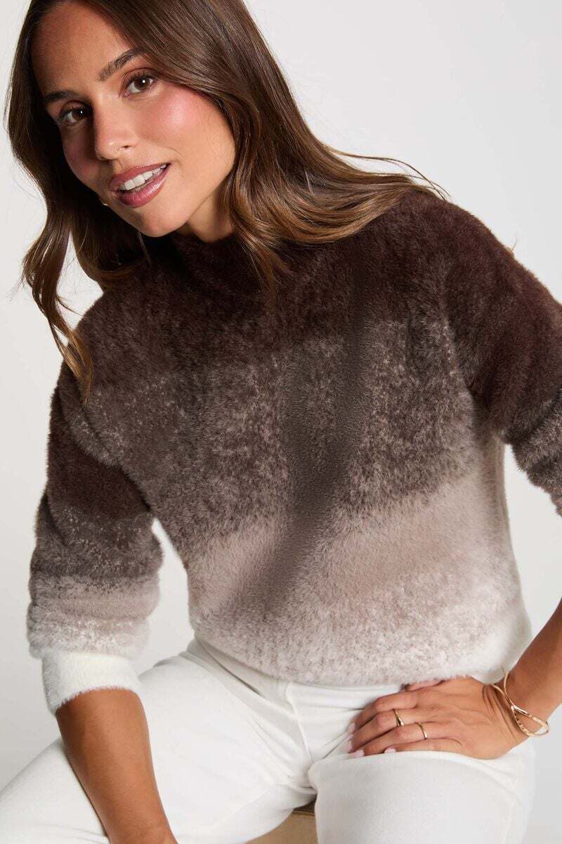 Morgan - Fluffy trui bruin MYE 