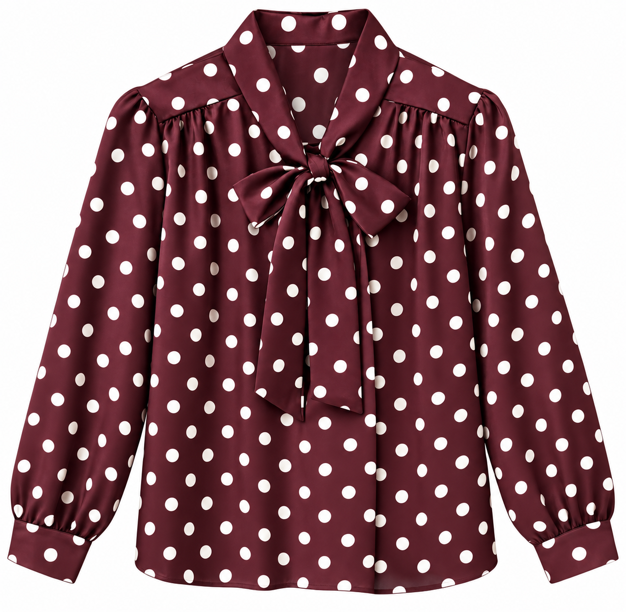 Blouse - Stippen Polkadot Bordeaux