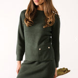 K-Design - B841 Pull met kraag met knopen & zakje