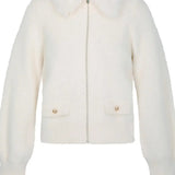Morgan -  Vest met fluffy kraag Off-White