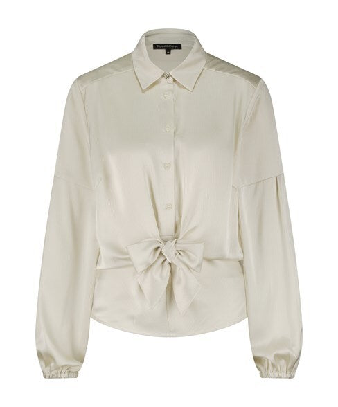 Tramontana - Satin Blouse Twisted Detail