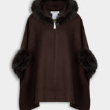 Morgan - Poncho Faux Fur donkerbruin