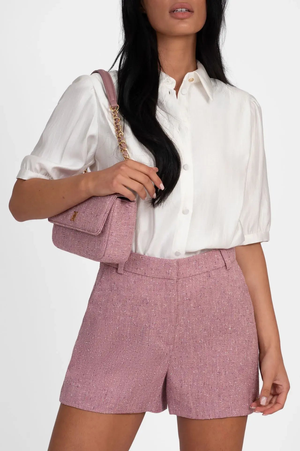 Nikkie - Ann Shiny cross body tas roze 