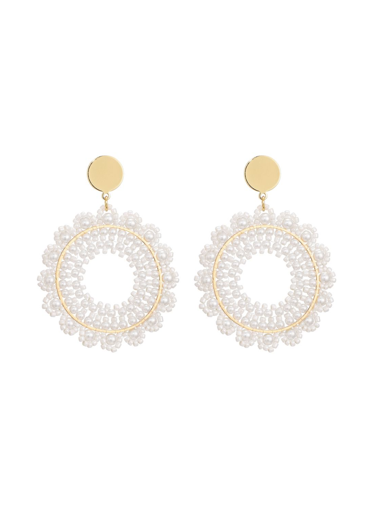 Oorbellen - Off White Flower