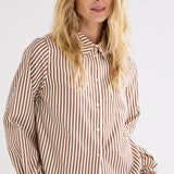 Tramontana -  Blouse gestreept met rufflle mouw