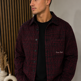 Pure Path - Overshirt Bordeaux zwart geruit