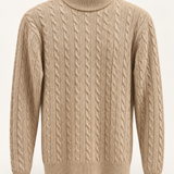 Heten Sweater - Kabel motief taupe