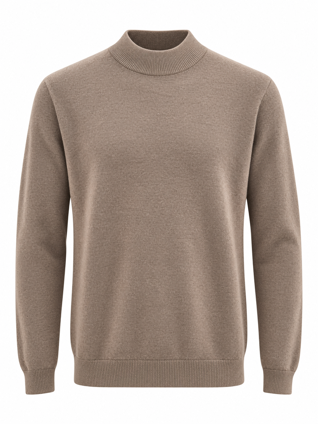 Heren Mockneck - Taupe