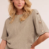 Tramontana - Top Crinkled button detail