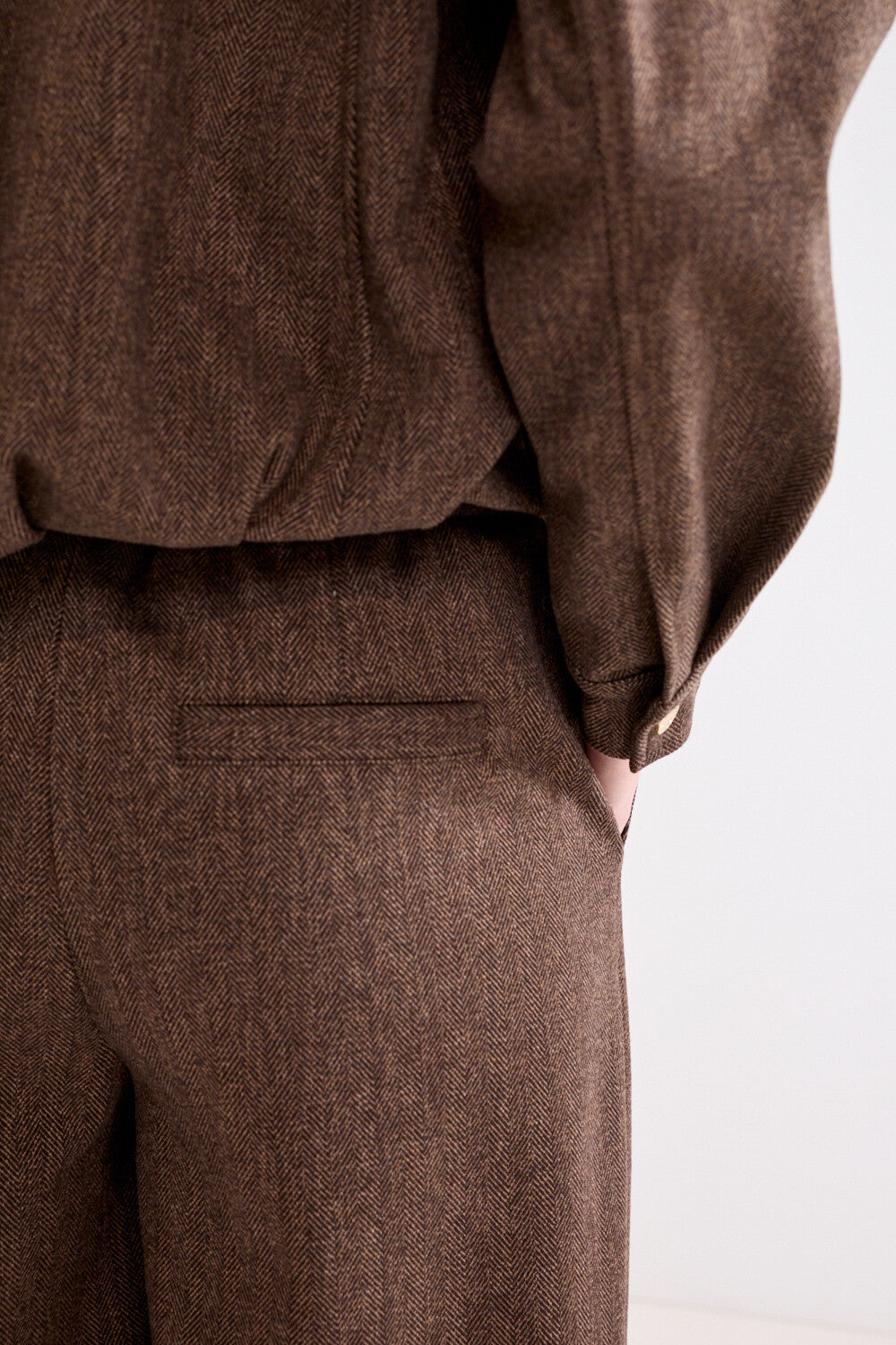 Tramontana - Tweed broek Sequins Coffee