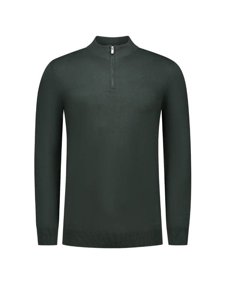 Pure Path - Trui Knitwear Half Zip Groen