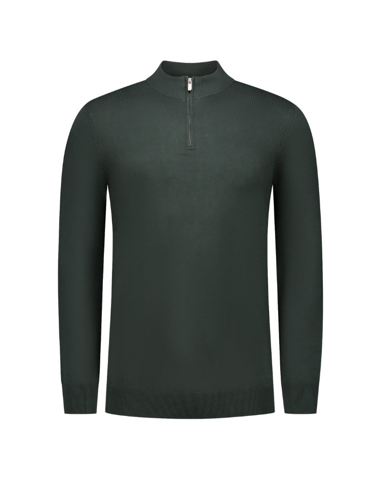 Pure Path - Trui Knitwear Half Zip Groen