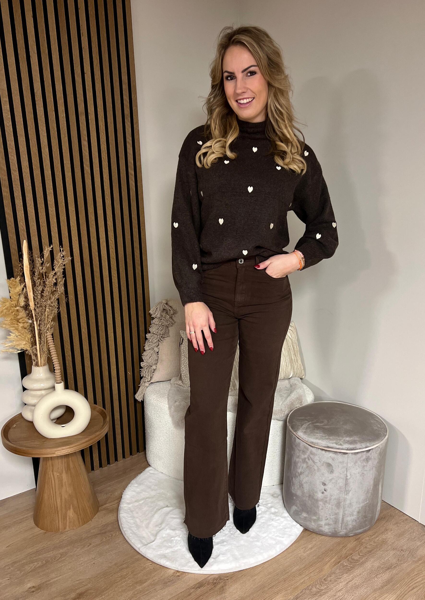 sweater - Daantje Love Brown           