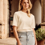 Tramontana - Fancy stitch Jumper Off white 