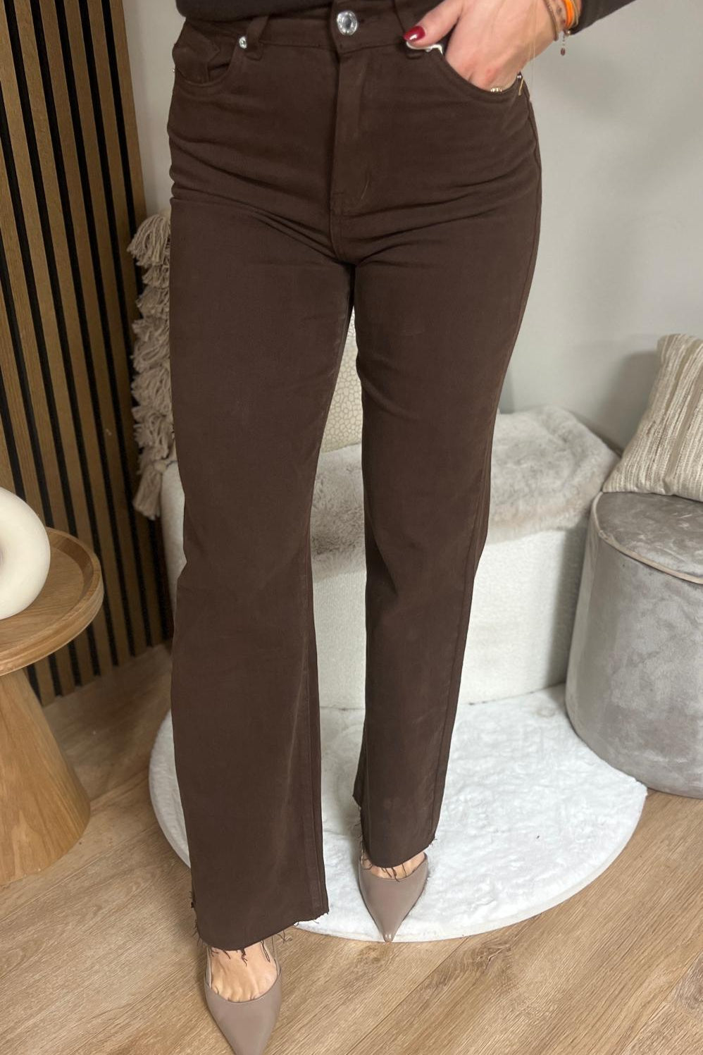 Jeans - Wide Leg Brown