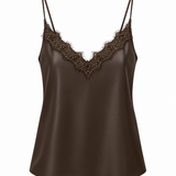 Top - Luxury PU top Kant Bruin