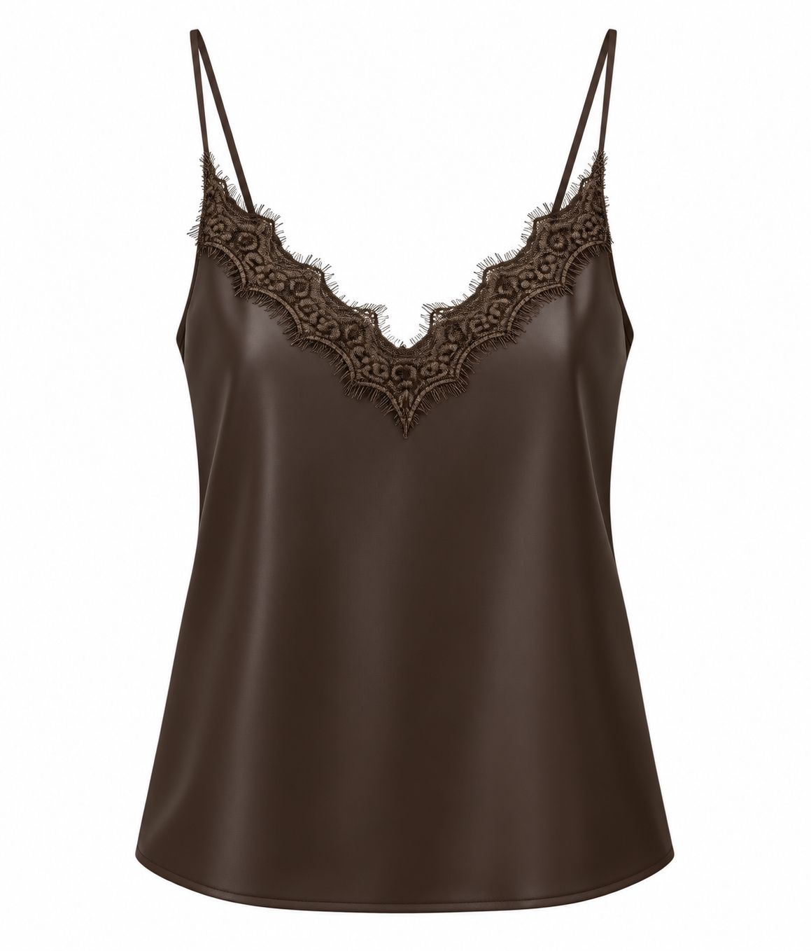 Top - Luxury PU top Kant Bruin
