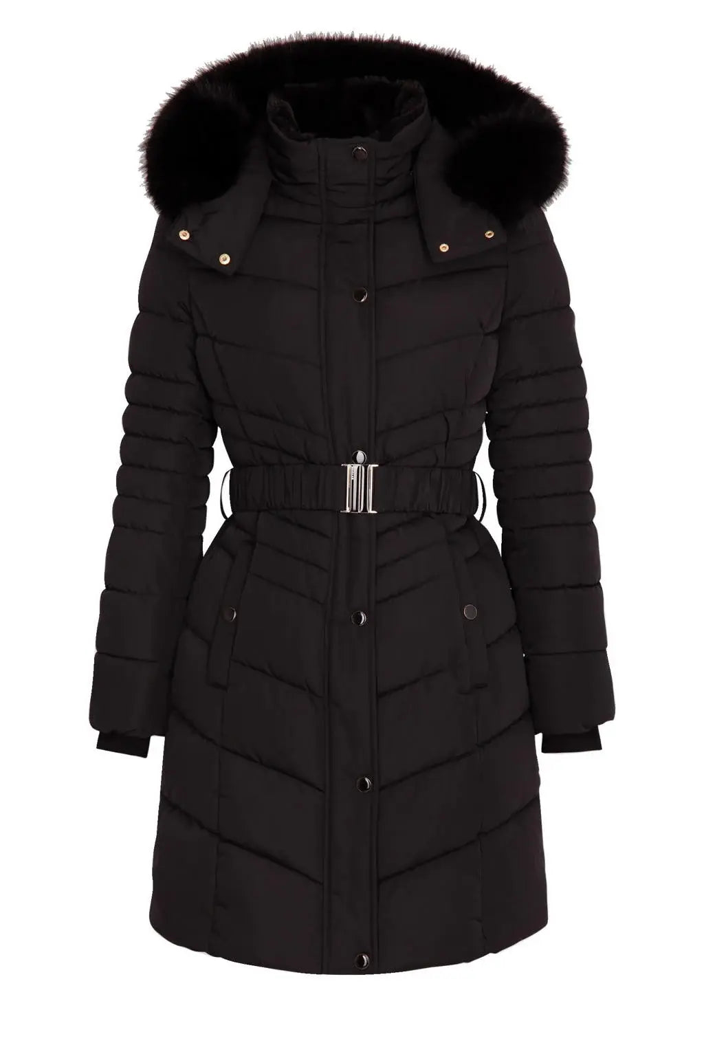 Morgan - Winterjas met riem Zwart