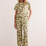 Tramontana - Wide leg broek Green print