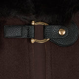 Morgan - Poncho Faux Fur donkerbruin