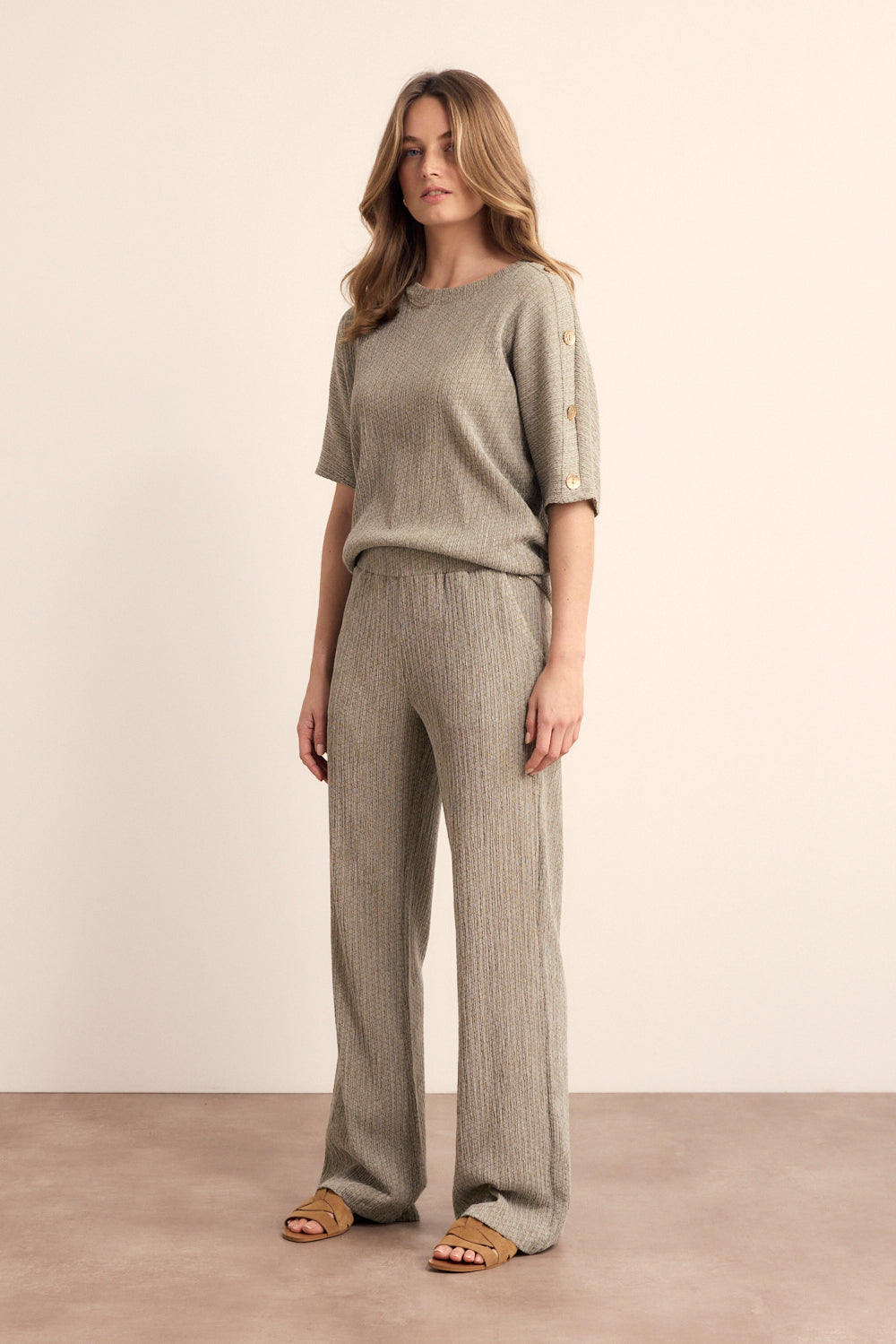 Tramontana - Broek Wide Leg Crinkled