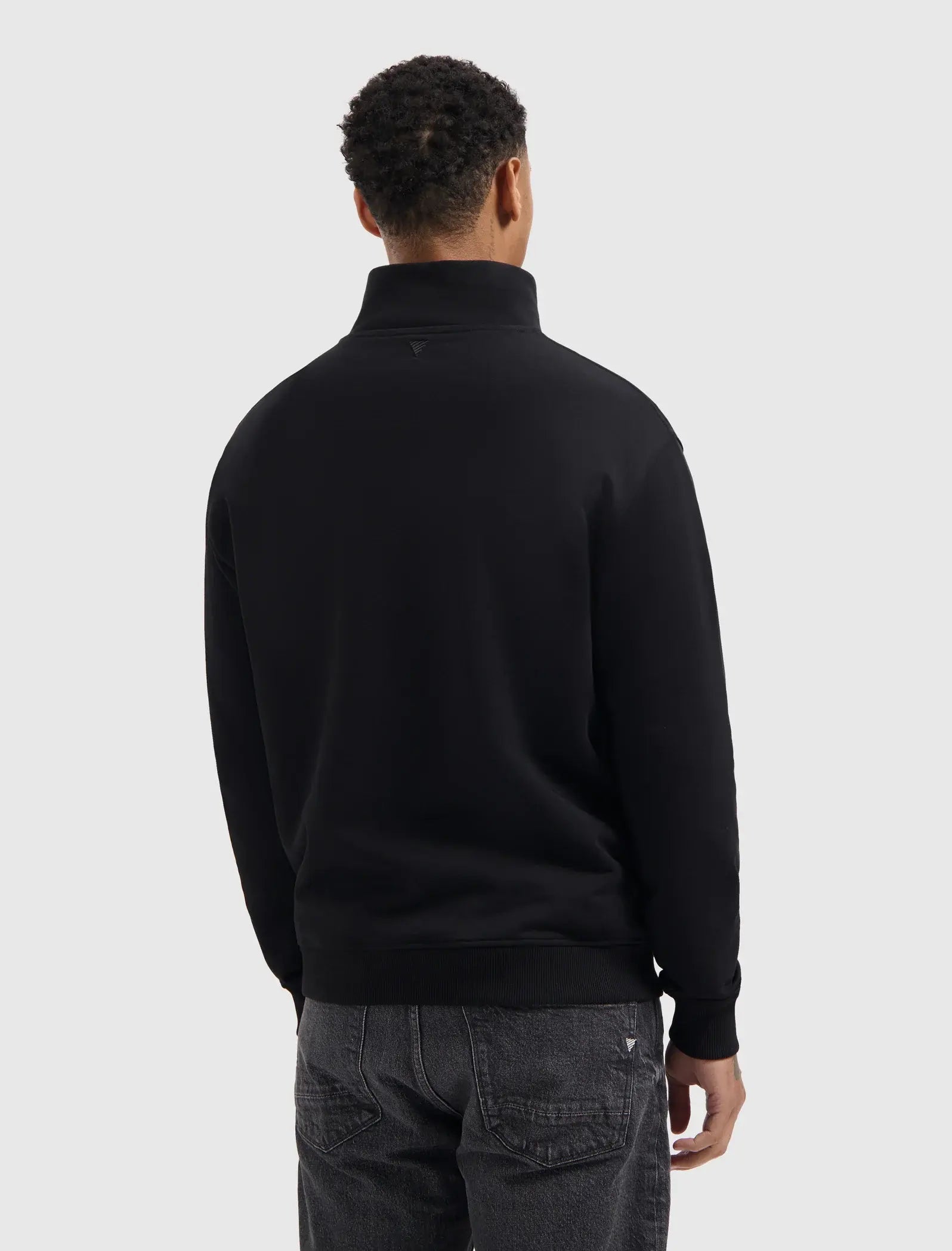 Pure Path - Embroidery half zip sweater zwart 